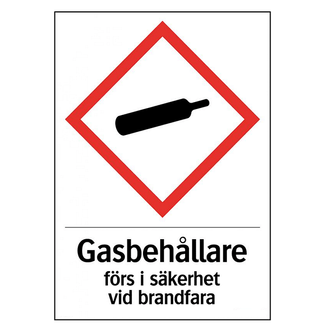 Skilt for gassflasker