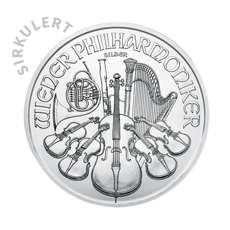 1 oz Sirkulert Wiener Philharmonik Sølvmynt